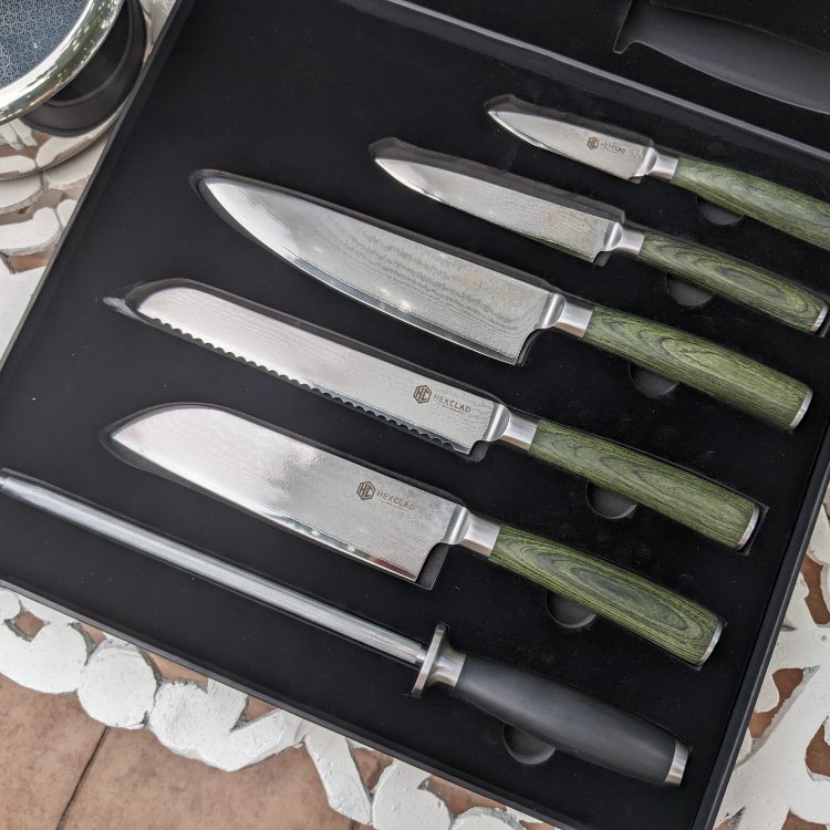Hexclad Japanese Damascus Knives 6pc Set