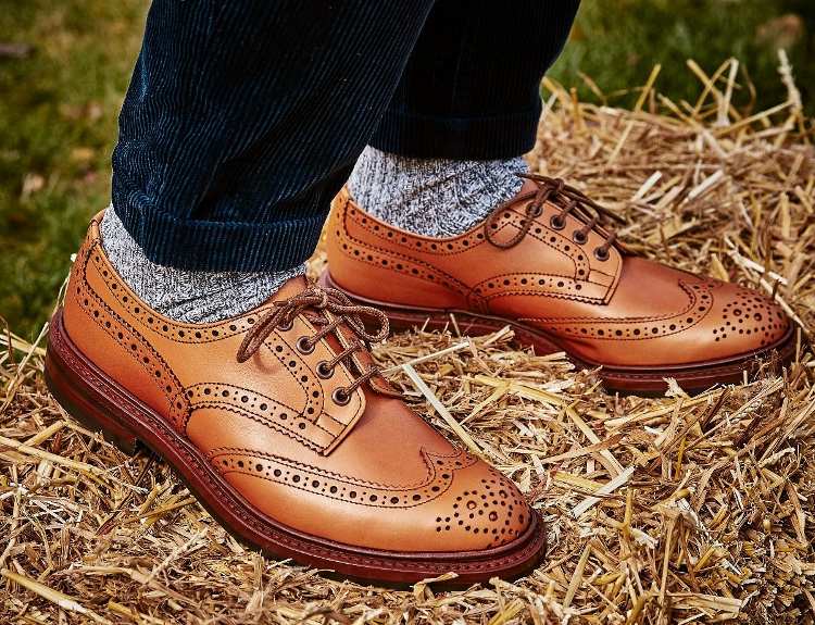 Trickers Bourton Derby Blucher Shoe In C-Tan Leather