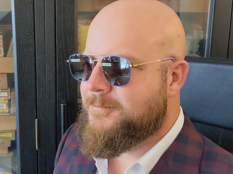 Paul Anthony Wearing EyeBuyDirect Glasses Aviator Frame