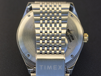 Caseback of Timex Q Falcon Eye
