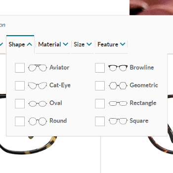 Glasses Frame Shape Options In Zenni Website Search