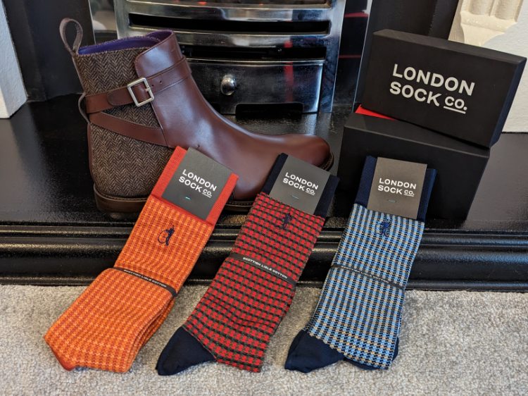 London Sock Co Dress Socks With Leather Boot
