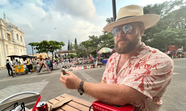 Paul Anthony With Zenni Glasses & Cigar In Leon Nicaragua
