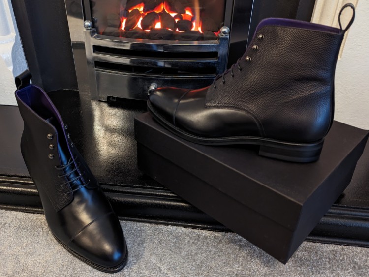 Idrese Victa Cap toe Boots In Black Leather