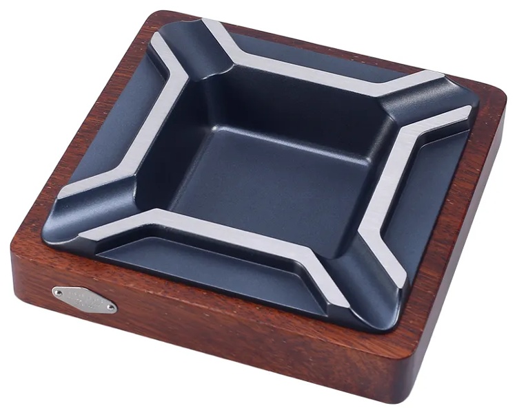 Cigar Ashtray Made From Metal And Wood