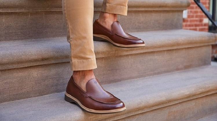 Amberjack Loafers Summer Dress Shoes In Chestnut Leather