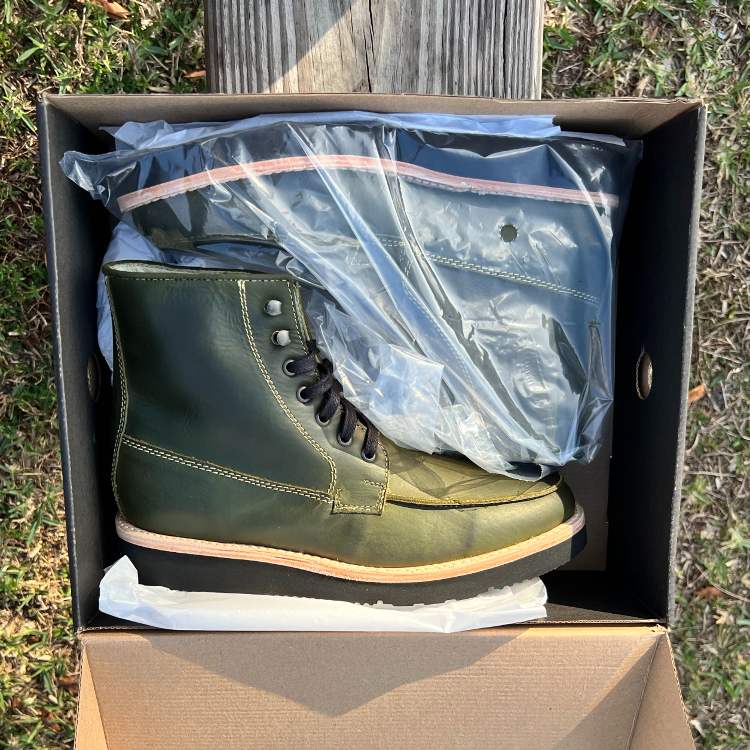Diever Boots Forest Green Leather In Box