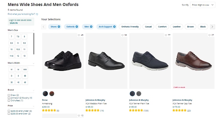 Zappos Search Filtered For Wide Dress Shoes