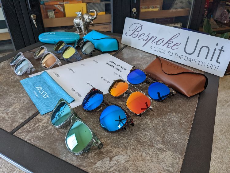 Zenni Mirror Tints Sunglasses All Colors On Table
