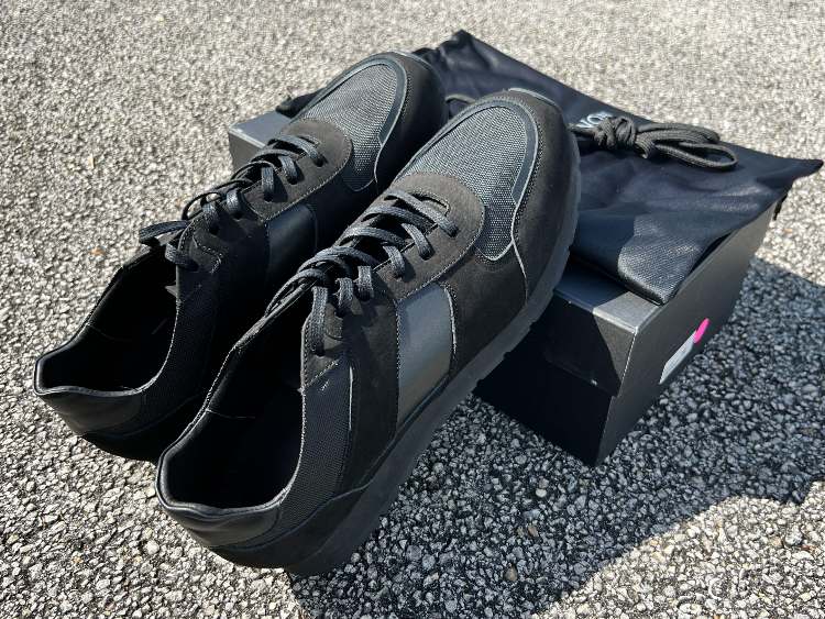 Black Leather Details Of Graham Trainer Sneakers
