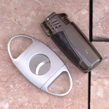 CiTree Accessories Cigar Lighter And Cutter In Steel