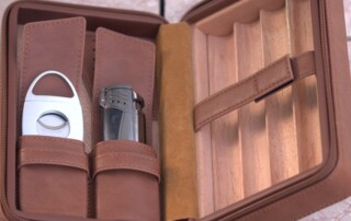 CiTree Cigar Humidor Inside View With Lighter & Cutter