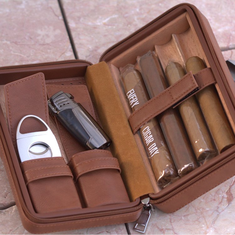 CiTree Leather Travel Humidor For Cigars