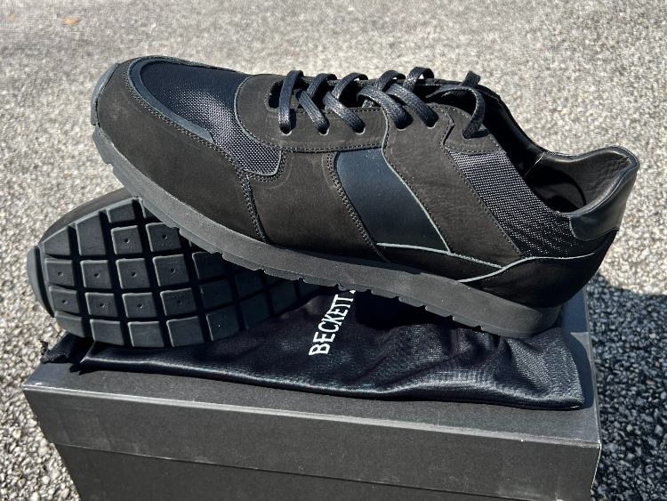 Side View Of Beckett Simonon Graham Sneakers In Black