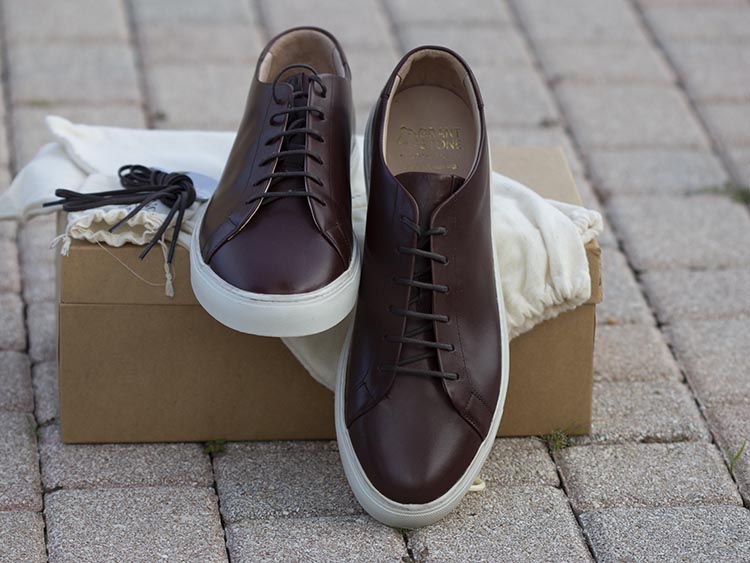 Grant Stone Coast Dress Sneakers In Tobacco Calf