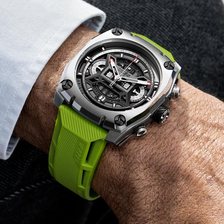 NB24 Chronograph Anthracite Dial Green Strap