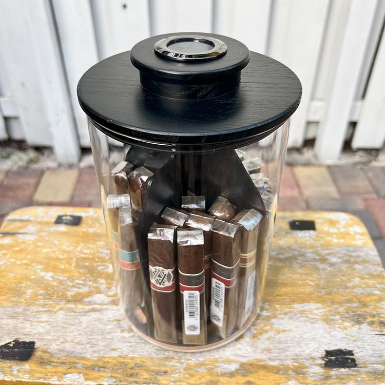 Glass Humidor Jar For Cigars by Case Elegance