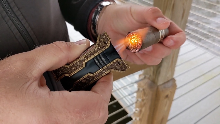 Limited Dupont Défi XXtreme Cigar Lighter In Use