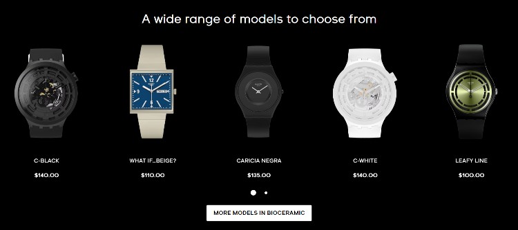 Swatch Models Made With Bioceramic