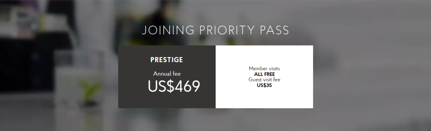 Priority Pass Prestige Membership 469usd p