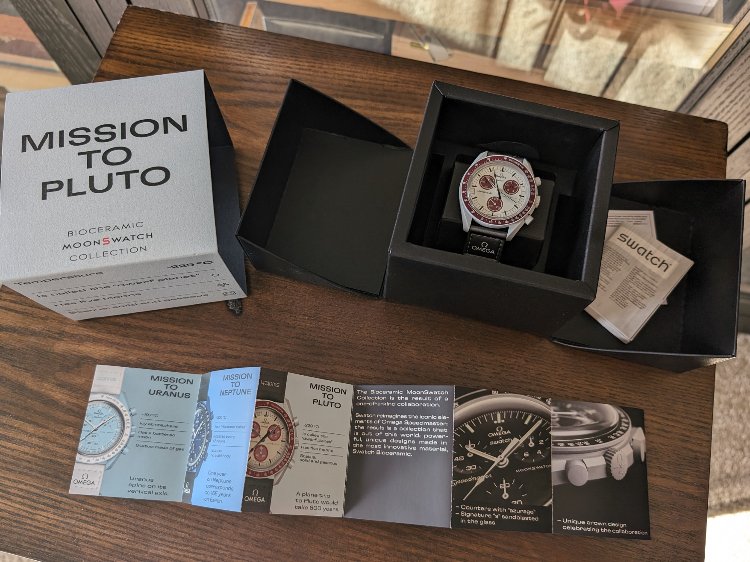 MoonSwatch Pluto with All Box Accessories
