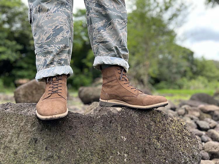 Wearing Amberjack The Boot Nubuck Brown Leathe