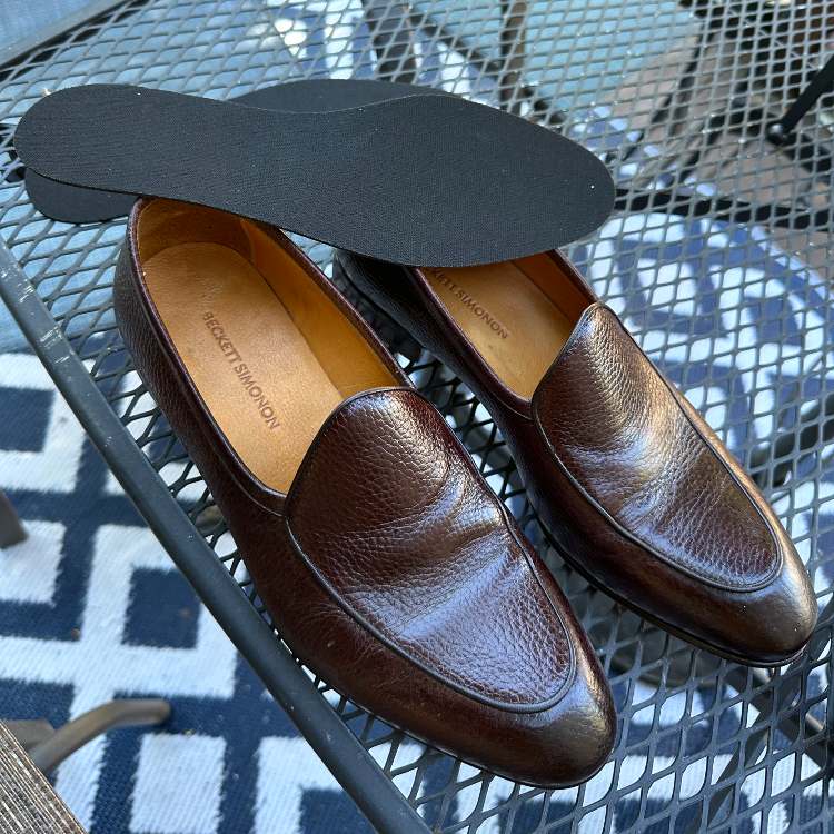 Vincent Belgian Loafers Pebbled Leather with Insoles