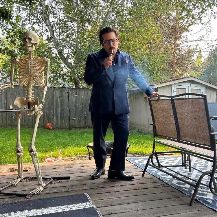 Carlos Wearing STRO Suit In Navy Blue by Observer Collection