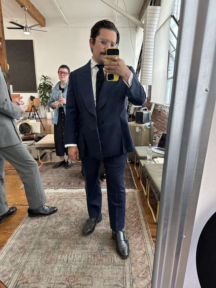 Fitting STRO Suit Navy Blue Fabric