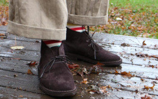 Beige Pants and Brown Suede Crown Northampton Woodford Boots