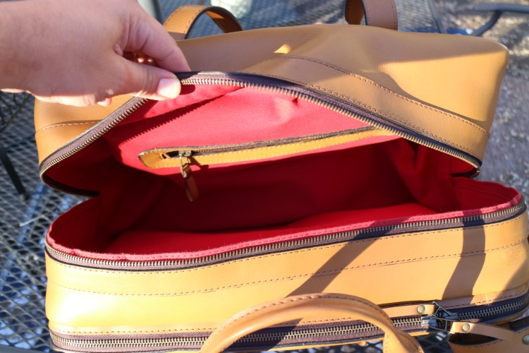 Red Lining Of Cravar Duffel Bag