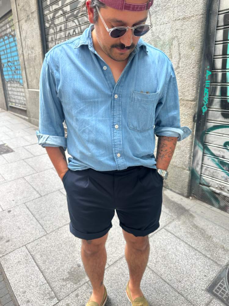 Classic Fella Royal Cotton OXford Shirt In Blue