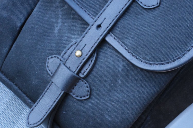Closeup of Cravar's Waxed Twill Fabric On Rana Bag