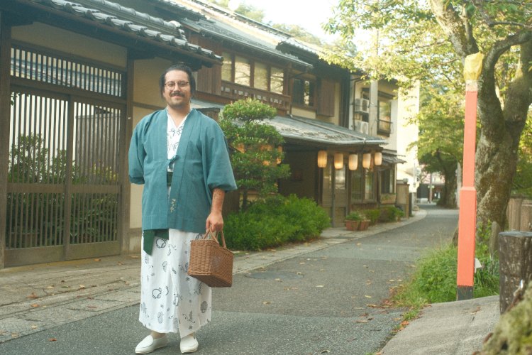 Carlos Wearing Crown Northampton Slippers in Japan