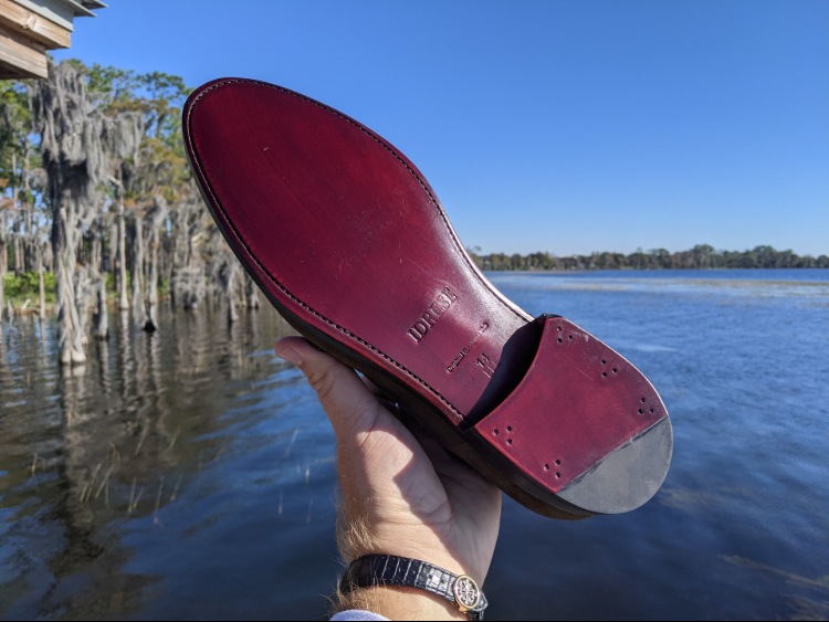 Idrese Custom Dress Shoe Red Leather Sole Metal Plate