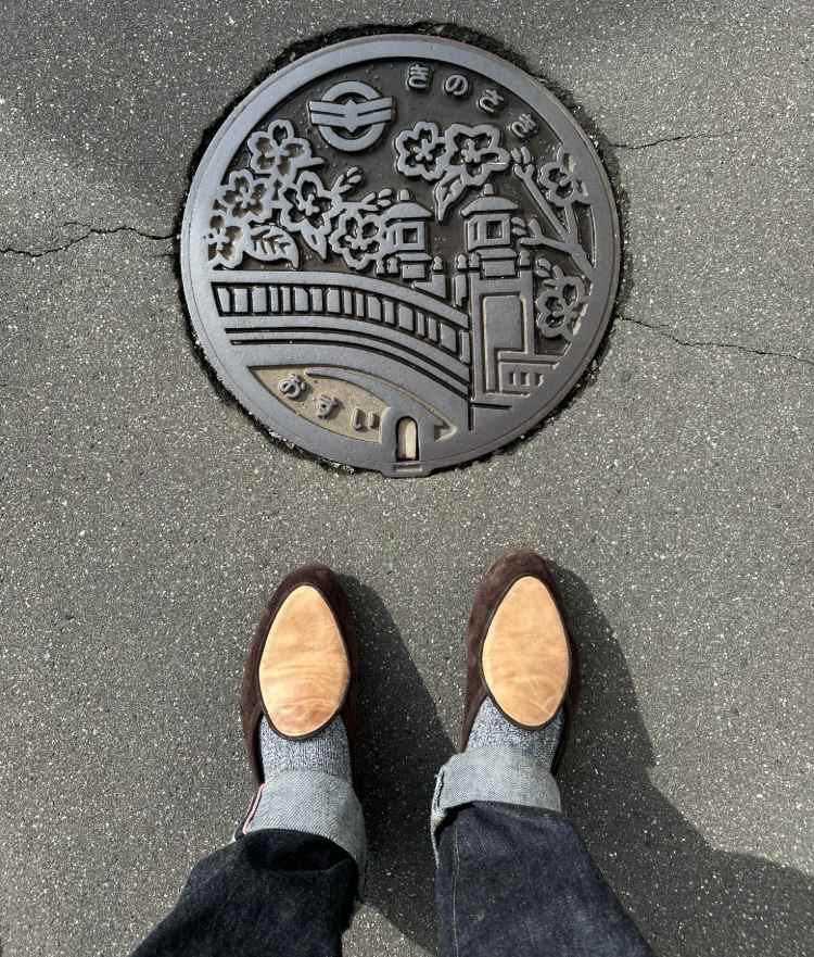 Wearing Crown Northampton Belgian Slippers in Japan