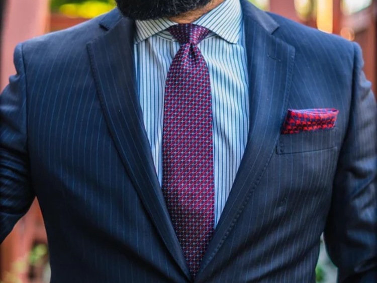 The Dark Knot Silk Tie with Suit