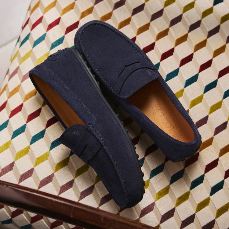Tod's Gommino Driving Shoes Blue Suede