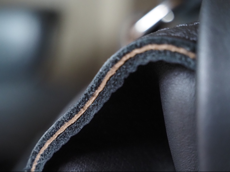 Pigskin Lining and Full Grain Black Leather Details