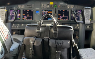 Saddleback Flight Bag Leather Black In Cockpit